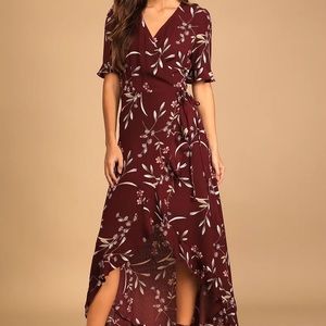 Lulus high low wrap dress